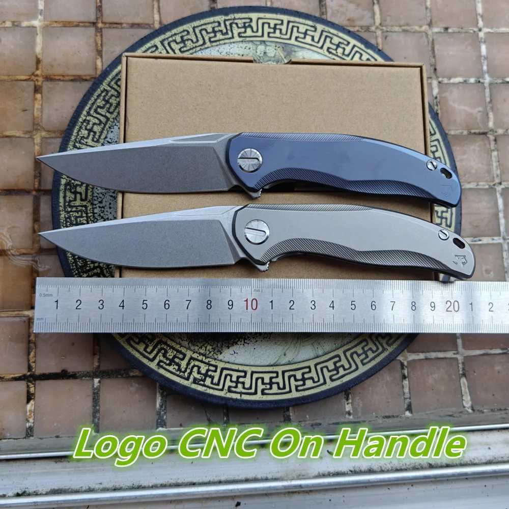 JUFULE Bear Stellar Ceramic Bearing Titanium Handle Mark M390 Folding Blade Tactical Outdoor Camping Hunting EDC Tool Knife X241108