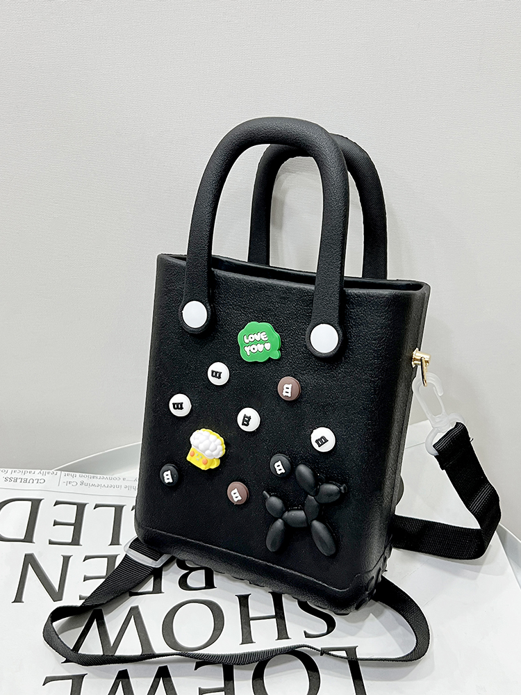 Women Beach Bag Small Beach Tote Bag with Holes and Charms Travel Crossbody Bag Fashion Storage Handbag Outdoor Travel Bag