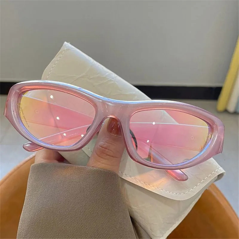 Y2K Style Punk Sports Sunglasses Women Men Steampunk Cat Eye Sun Glasses Mirror Fashion Eyewear Vintage Shades Eyeglasses 240402