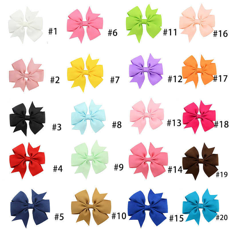 hair clip baby Handmade baby tailcoat V-shaped ribbed satin ribbon bow hair clip hair accessory children's headwear Hair Accessories