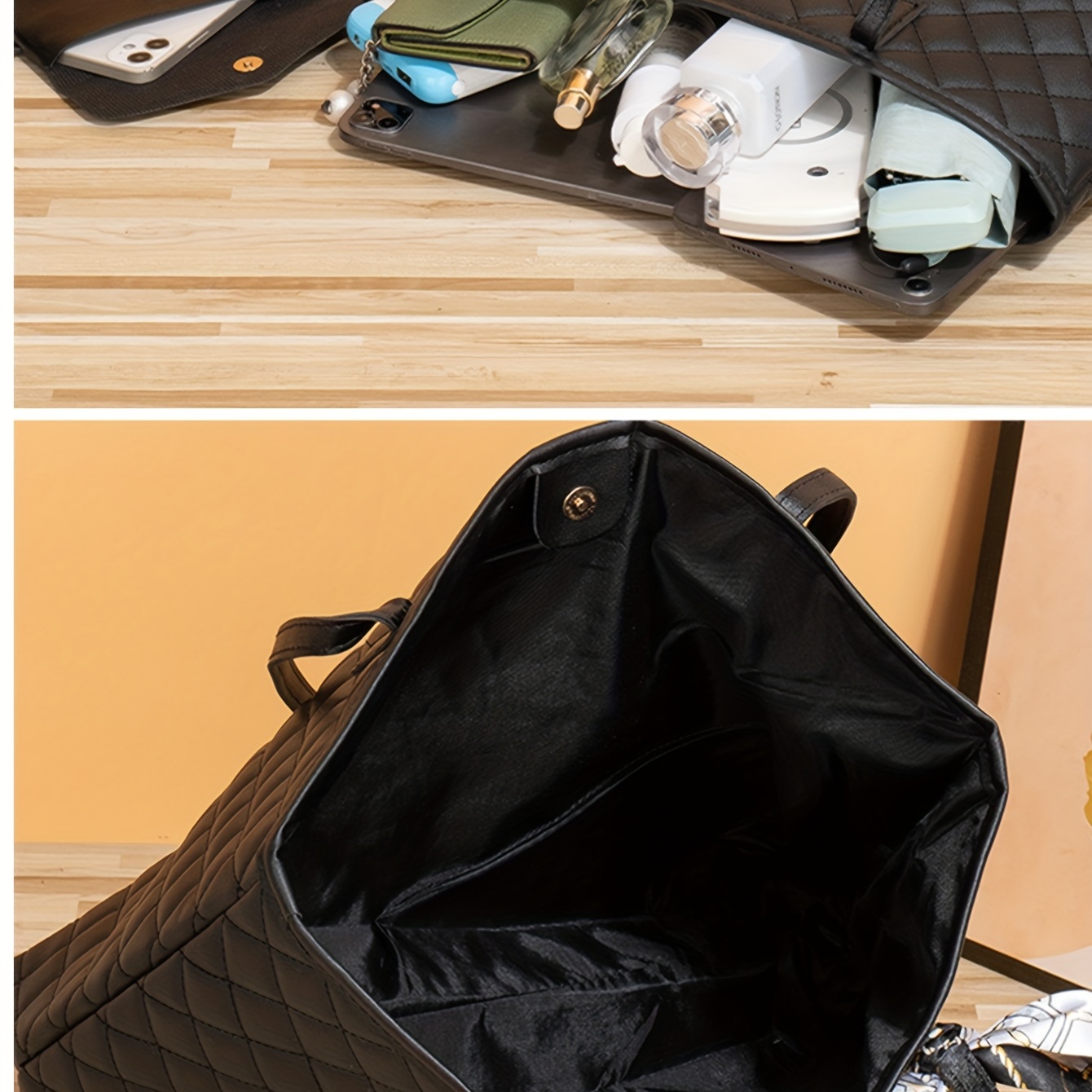 Tote bag women's bag diamond lattice shoulder bag wholesale large capacity son and mother two-piece set bag texture handbag