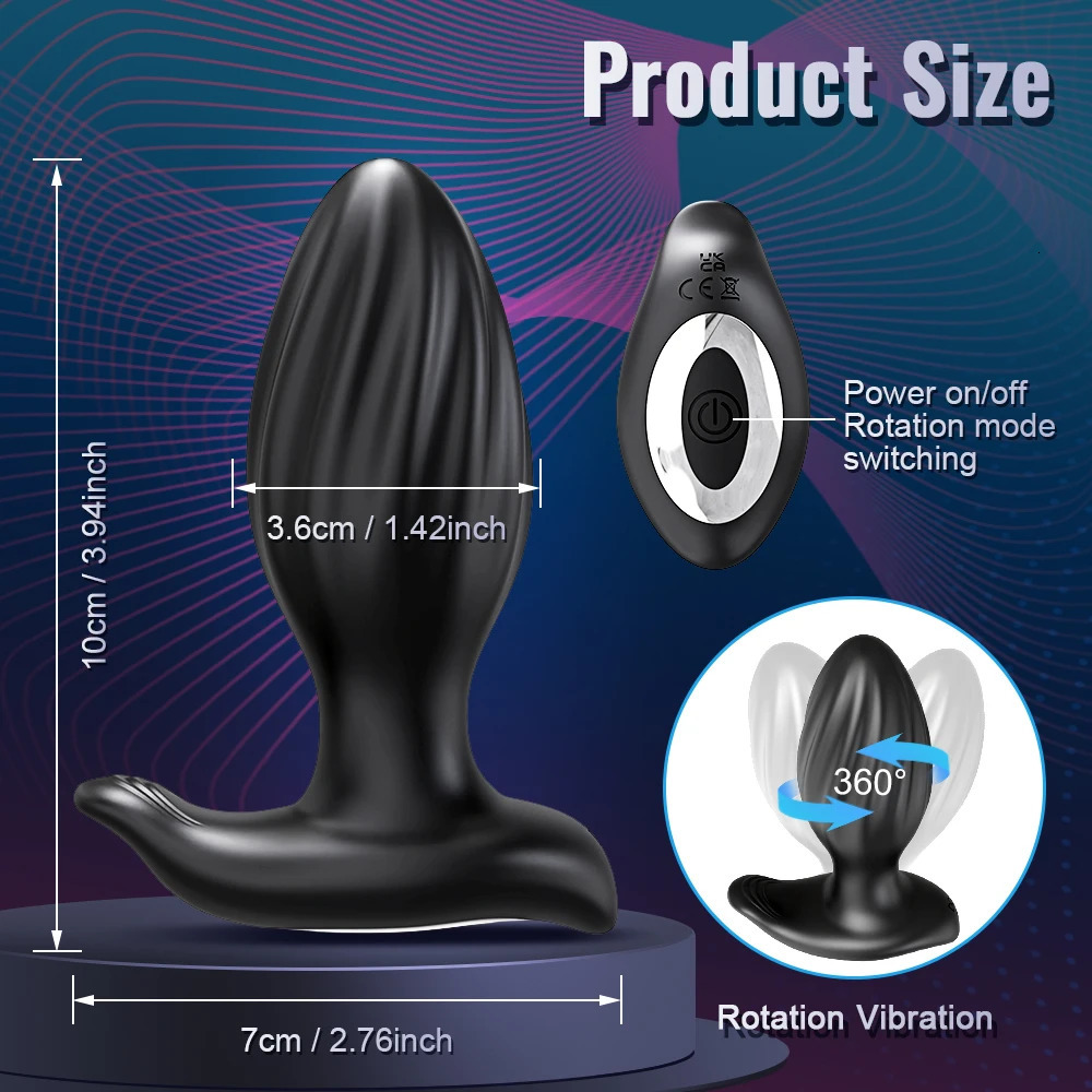360° Rotation APP Bluetooth Anal Plug Vibrator for Men Swing Butt Male Prostate Massager Adult Goods Sex Toys Women 240403