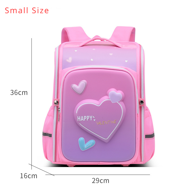 primary school bags for girls cute cartoon love heart pink school backpack student bookbag elementary school kids backpack