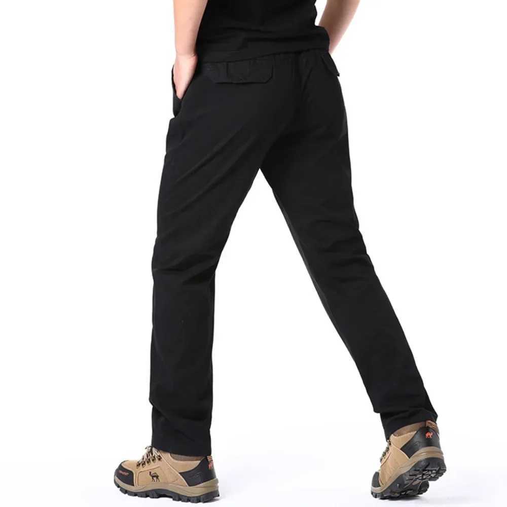 2024 Casual Pants Mens Spring Autumn Cotton Cargo Trousers Plus Size Large Sports Pants Loose Straight Man Elastic Waist Pants LX241107