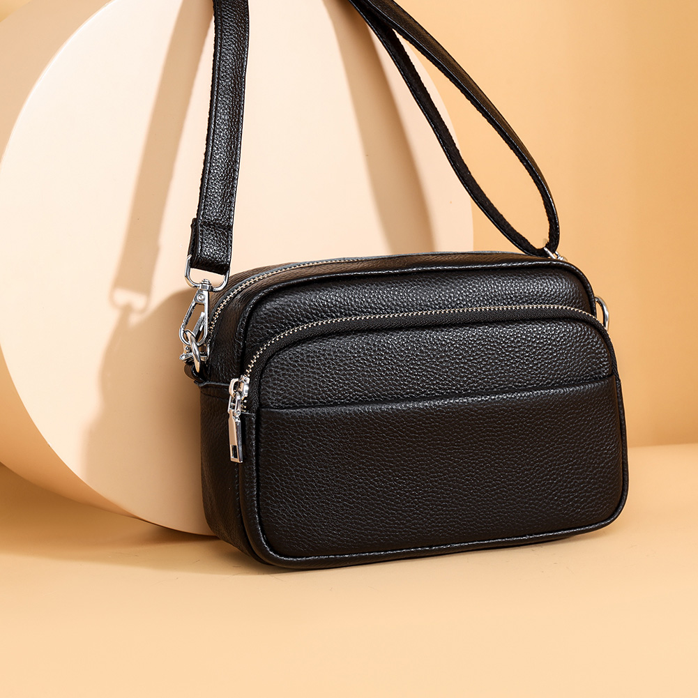 Crossbody Bag for Women Multi Pockets Satchel Purse PU Leather Solid Hobo Bag Zipper Square Bag for Travel Shopping