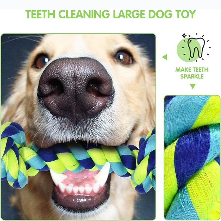 Popular Pet Supplies Dog Dental Rope Toys Knots Indestructible Cotton Puppy Teething Chew Toy Set