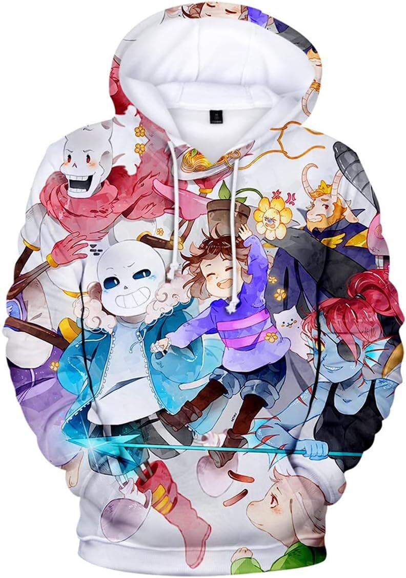 Hoodie for Mens Unisex Anime Hoodies Sweatshirt Undertale Cosplay Costume Outerwear Pullovers Sweater Casual 3D Hooded Tops Graphic