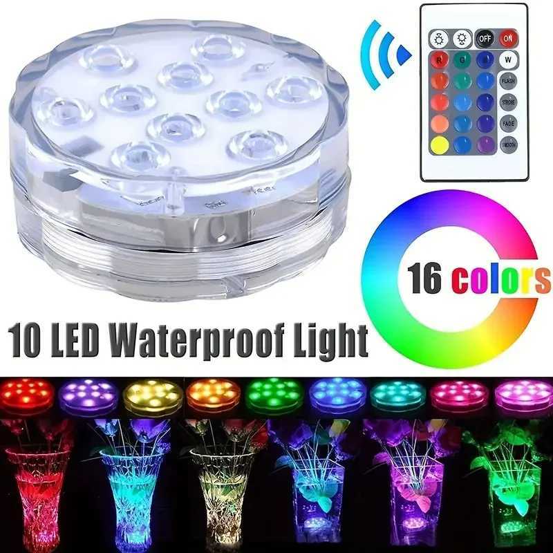 Submersible Led Lights With Remote Battery Operated Underwater Pond Bathtub Hot Tub Spa Swimming Pool Fountain Vases Fish TankLX241107