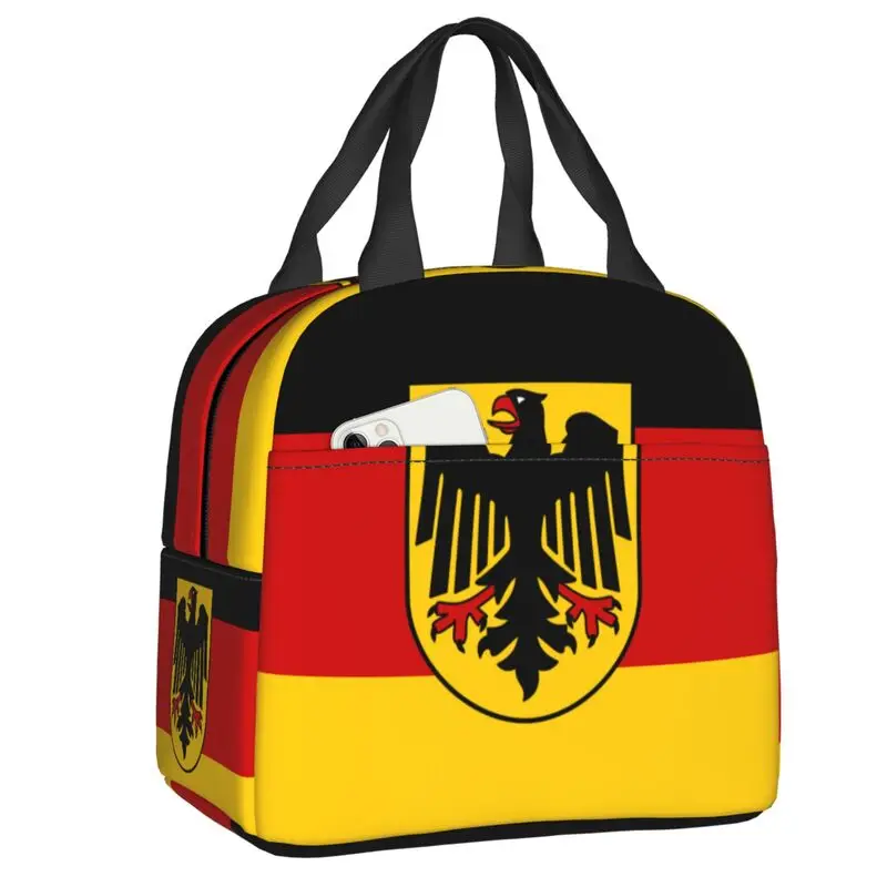 Germany Flag Lunch Bag Men Women German Patriotic Thermal Cooler Insulated Lunch Box for Children School