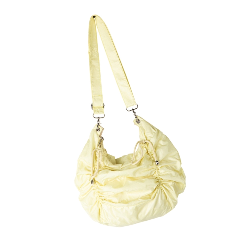 Modern Pleated Drawstring Shoulder Bag Spacious Crossbody Bags for Individuals Dropship