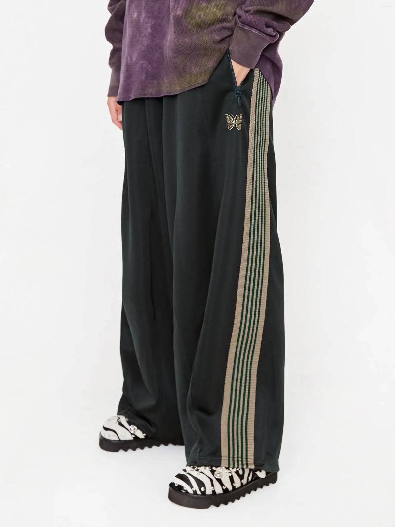 Men's Pants Top Version Taupe Needles Men Women Track Butterfly Logo Sweatpants AWGE Sport Trousers