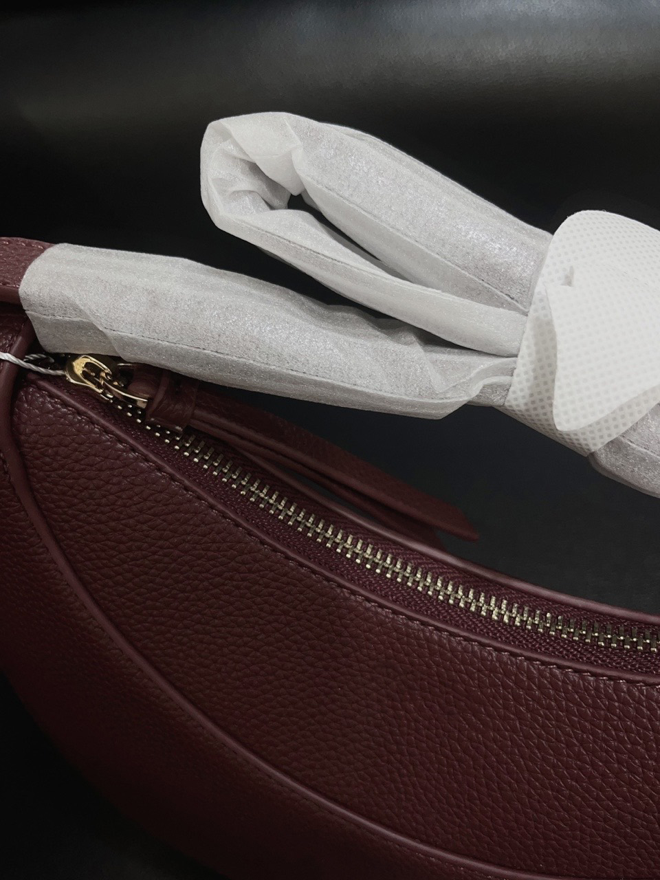 2024 Winter Brand Crossbody Handbag Saddle Women Half Moon Underarm Lychee Pattern Leather Shoulder Bags Woman