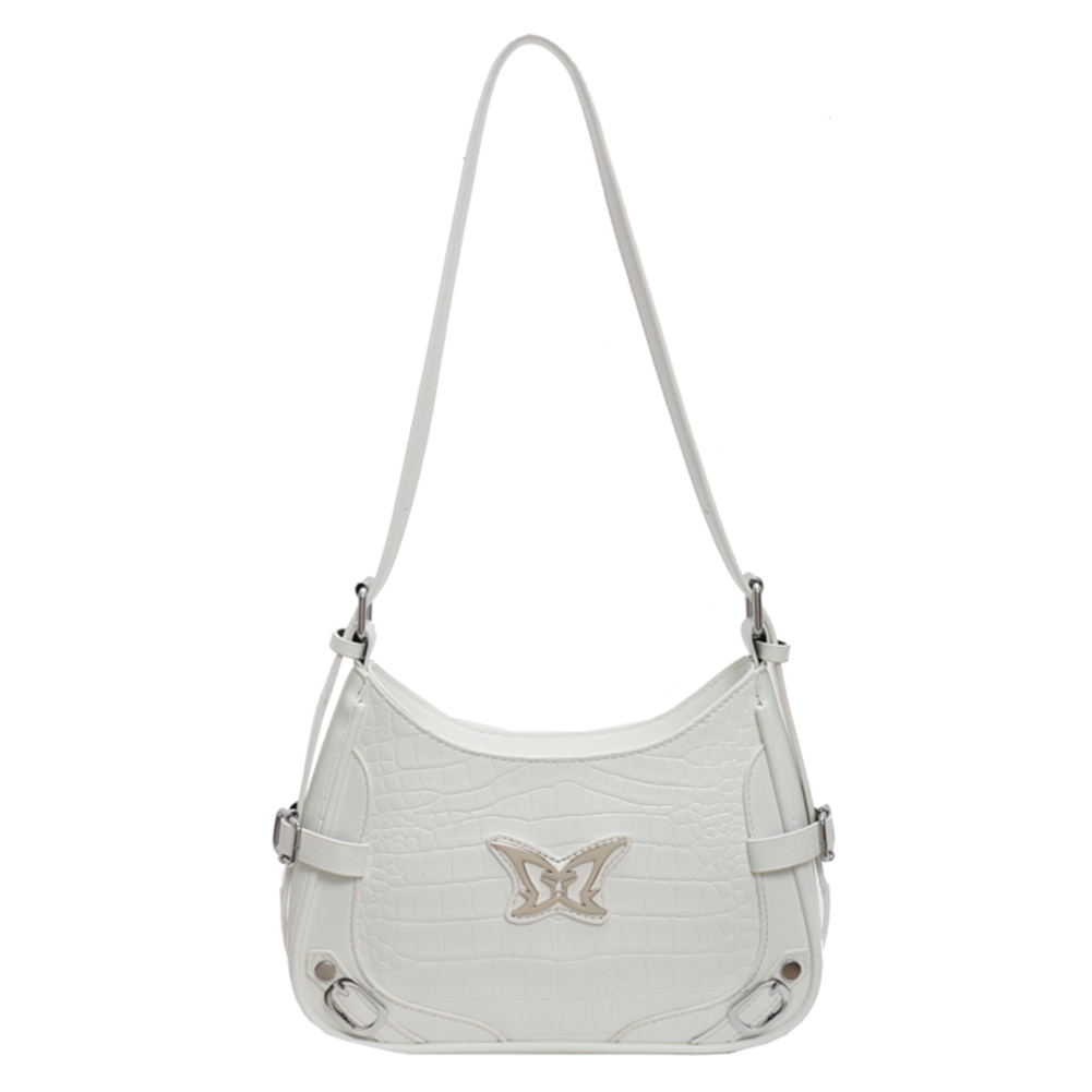 Y2K Shoulder Bag for Women Butterfly Crossbody Bag PU Leather Adjustable Strap Underarm Bag Handbag for Travel Party Work