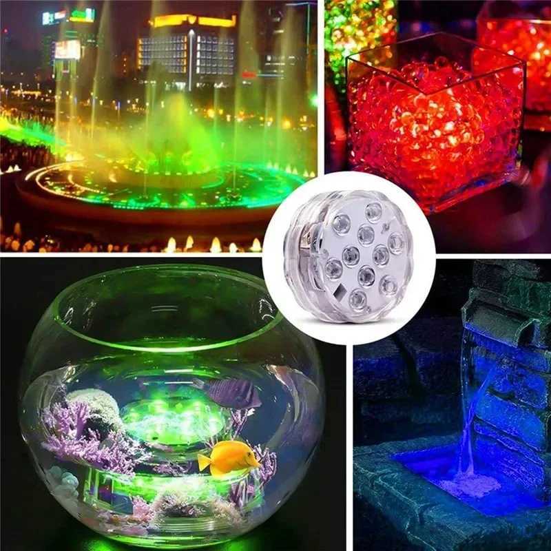 Submersible Led Lights With Remote Battery Operated Underwater Pond Bathtub Hot Tub Spa Swimming Pool Fountain Vases Fish TankLX241107