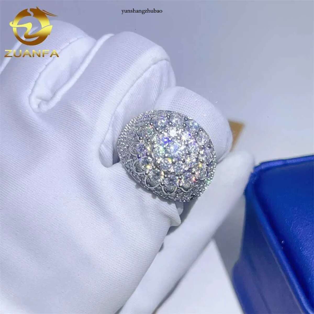 Band Rings New arrival fine jewelry sterg sier iced out dia hip hop mens moissanite ring
