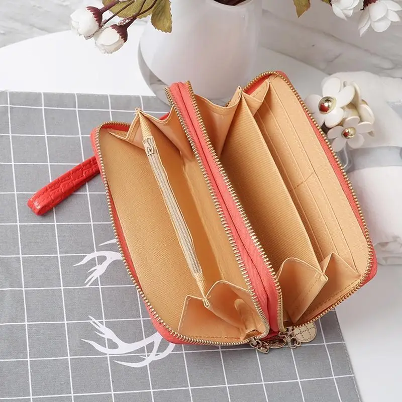 Fashion Quilted Long Wallet For Women, Zipper Around Clutch Coin Purse, Multi Card Slots Mobile Phone Bag