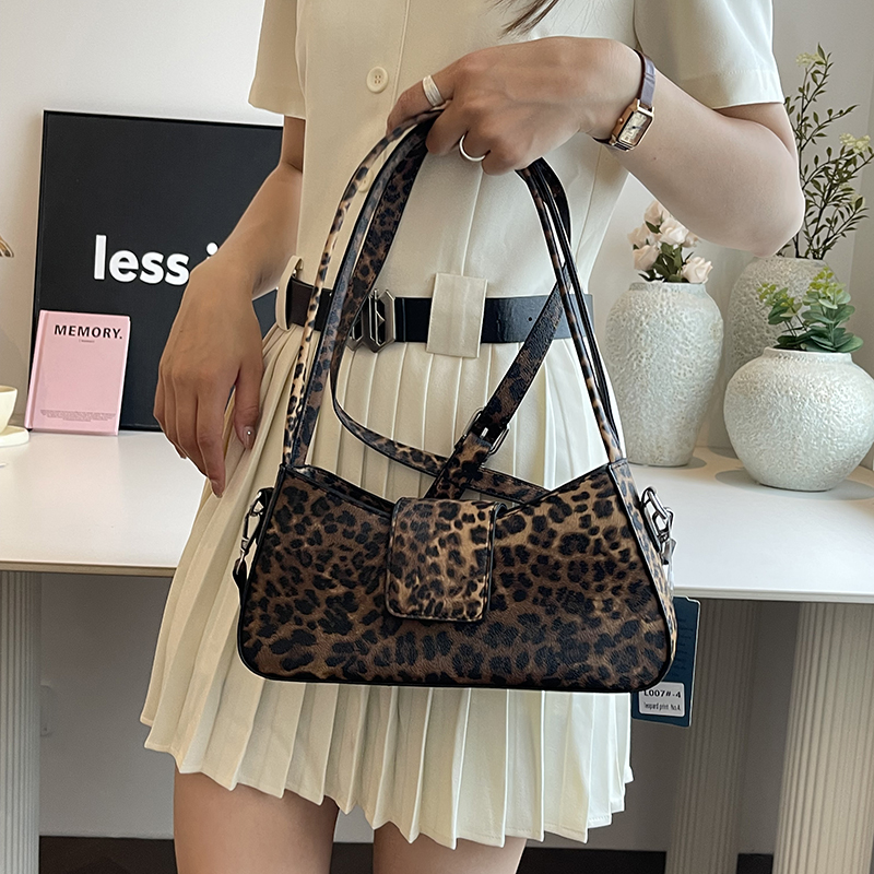 Shoulder Bag for Women Leopard Print Handbag PU Leather Removable Shoulder Strap Hobo Bag Satchel Purse for Work Travel