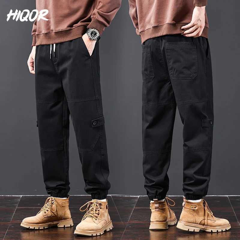 HIQOR Mens Aarmy Green Cargo Pants Autumn Pantalones Cargo Hombre Trousers Male Loose Joggers Sweatpants Brand Mens Clothing LX241107