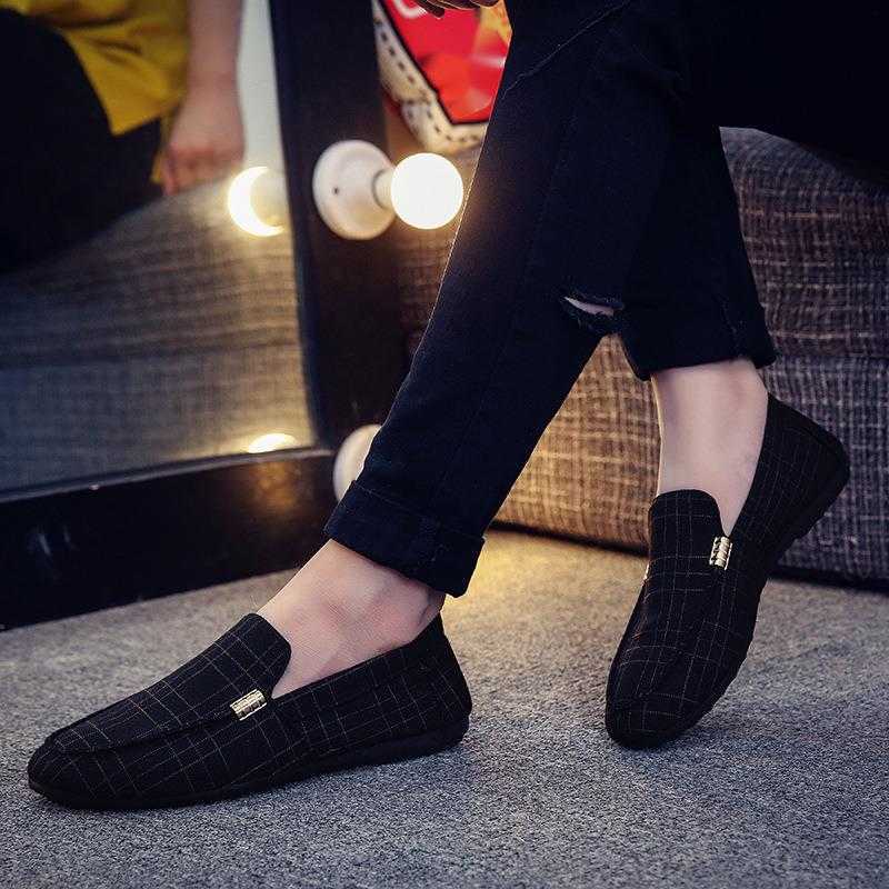 Social Boy Pea Shoes Mens Canvas Shoes One Step Lazy Shoes Mens Local Shoes Casual Shoes Mens Trendy Mens Shoes