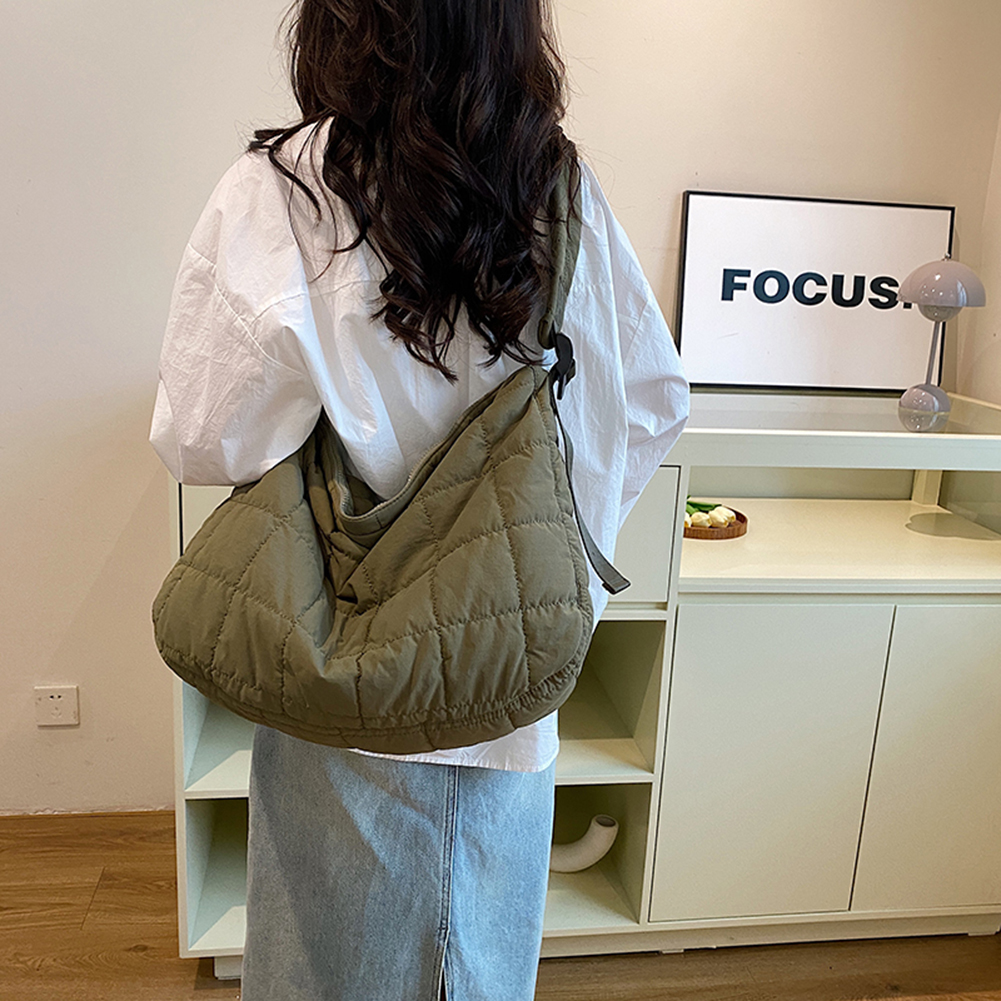 Cotton Padded Crossbody Bags for Women Quilted Puffer Shoulder Bag Puffy Messenger Cloud Bag Female Handbag Purse for Women 2024