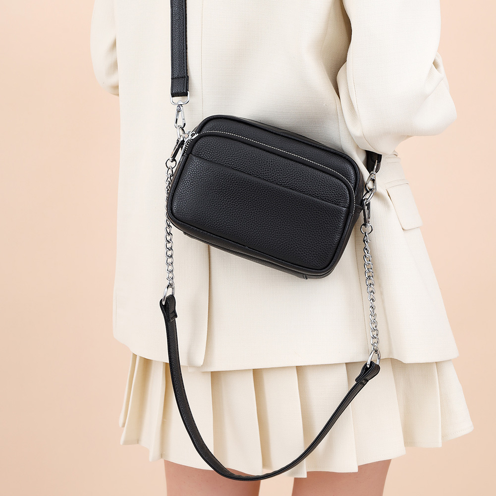 Crossbody Bag for Women Multi Pockets Satchel Purse PU Leather Solid Hobo Bag Zipper Square Bag for Travel Shopping