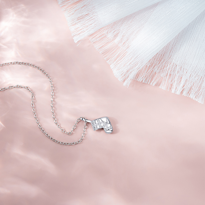 Festive Christmas Socket Necklace with Sparkling Zirconia Detail - Unique Gift Idea for Her