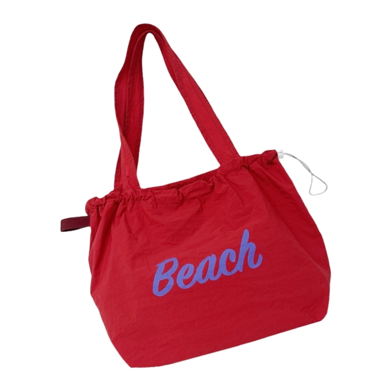 Women Bag Drawstring Armpit Bag Large Capacity Shoulder Bag Letter School Bag