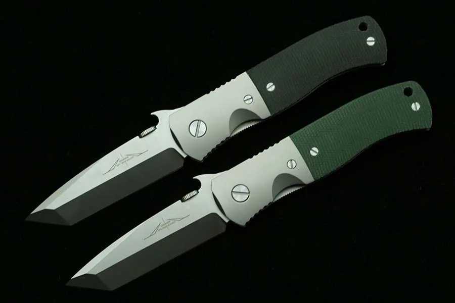 New AUS-10 blade CQC7 wave opening double row ceramic bearing titanium Micarta handle camping hunting EDC tool folding knife X241108