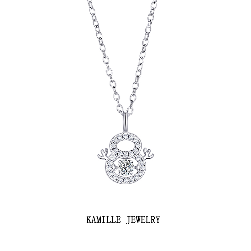 Elegant Snowman-Inspired Christmas Necklace for Women Featuring a Moving Heart Pendant