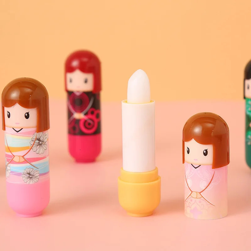 Wholesale lipstick kimono doll lipstick lovely Kawaii lipstick makeup fruit flavor girl party gift 241107