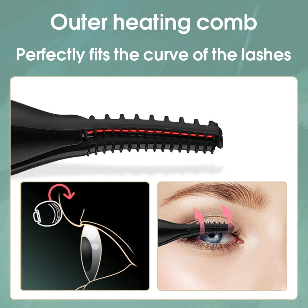 Electronic USB Natural False Eyelash Curler Portable 3 Temperature Mode Heating Eyelash Curling Tool Plastic Beauty Supplies Bl 241107
