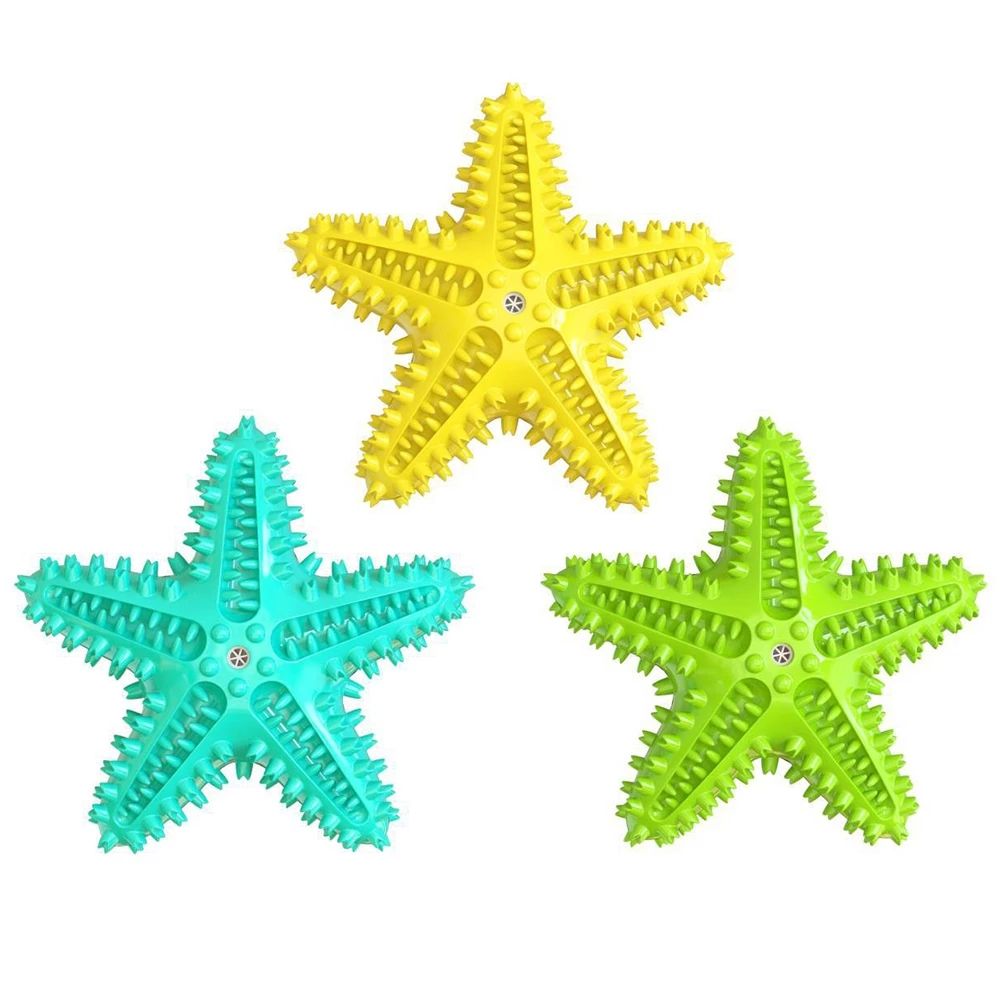 Best-selling Chewable Sea Star Toothbrush Trained Pet Toys For Squeaky Rubber Soft Chase Dog Bite Pet Toys
