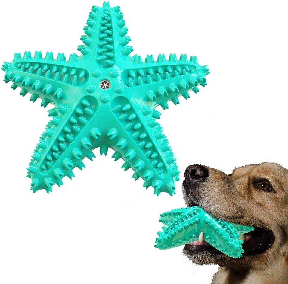 OF New Design Starfish Dog Tooth Brush Teeth Cleaning Toy Dog Chew Toys Squeaky Dog Toys
