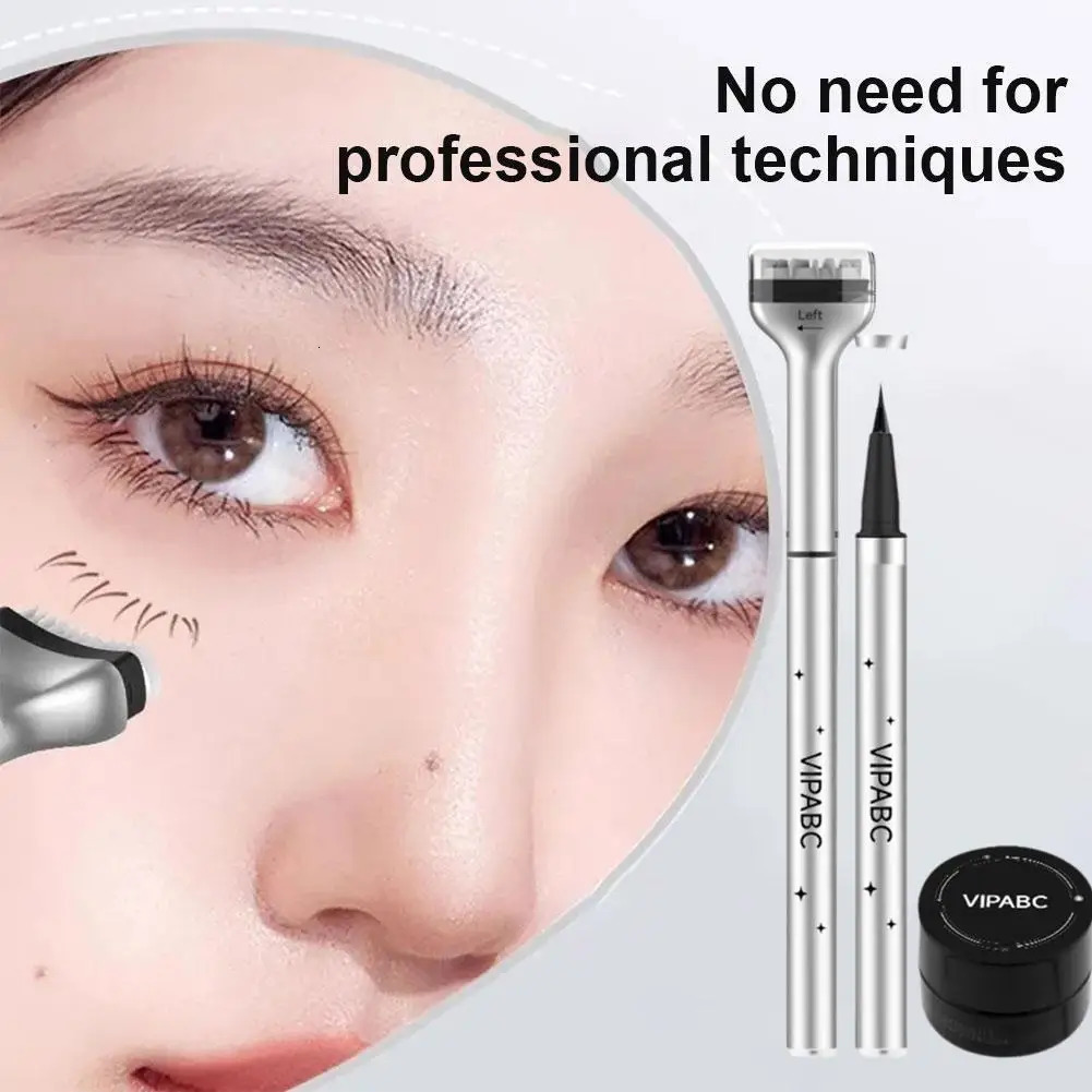 Lower eyelash print with handle eye black false seal eye black waterproof eyeliner template natural E6T6 241107