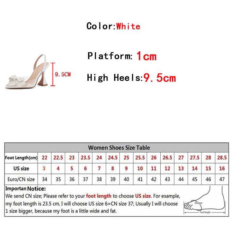 Liyke Fi Design White Pearl Bow Warm Pump Sexy Point Toe High H Wedding Pr Shoes PVC Transparent Sandals Fem Y250319