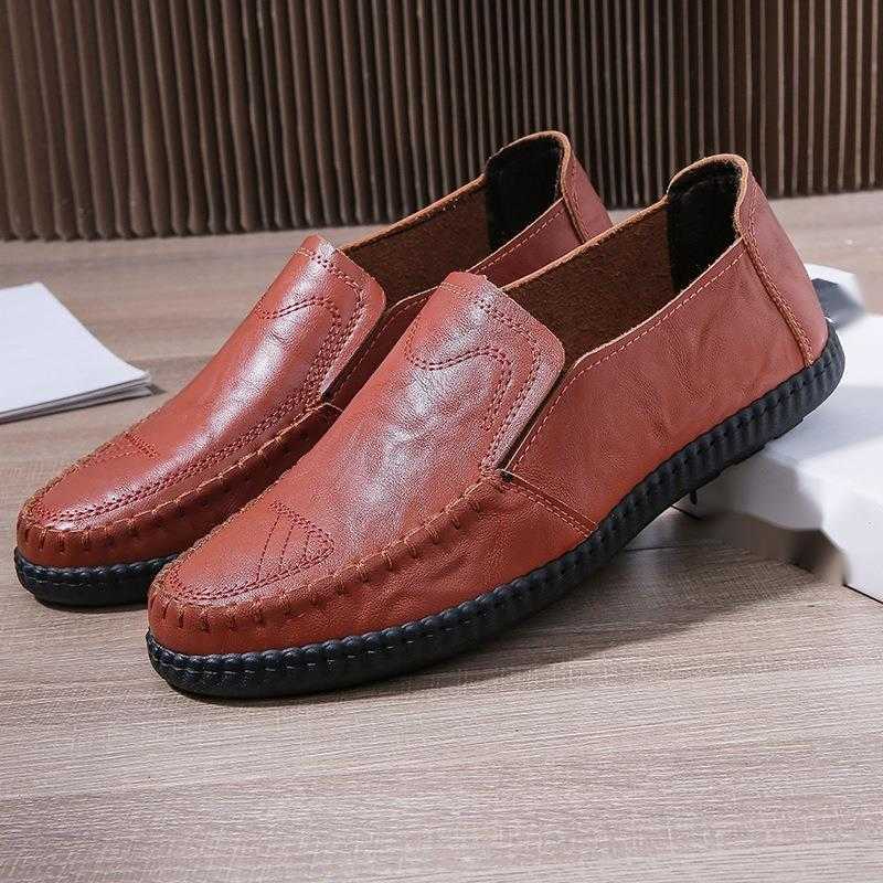 New Fashion Bean Shoes Mens Spring and Autumn Fashion Leather Casual Shoes Board Shoes British Mens Low Top Business Leather Shoes