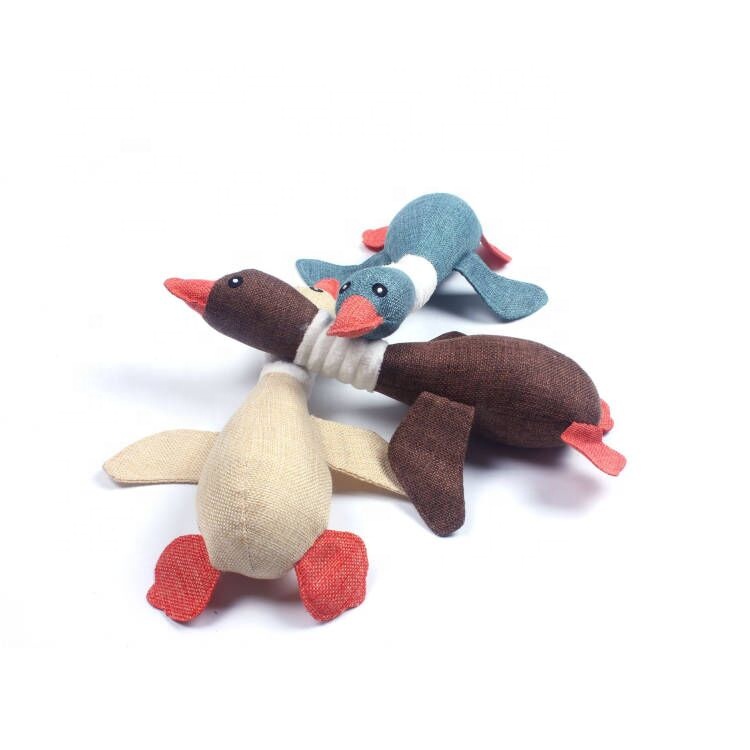 Simulated Duck Dog Toy Whistle Generator Grinding Teeth Cleaning Interactive Linen Pet Dog Toys