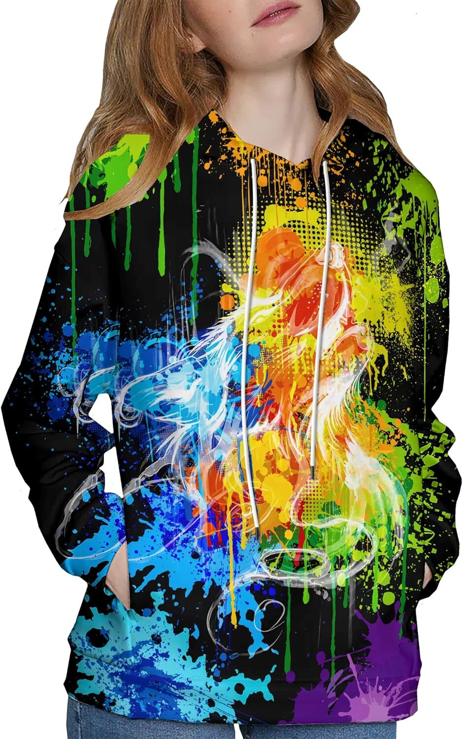 Hoodie for Mens Womens Unisex 3D Printed Hoodies Graphic Pullover Hooded Sweatshirt for Men Women Graphic Fashionable colorful patterns