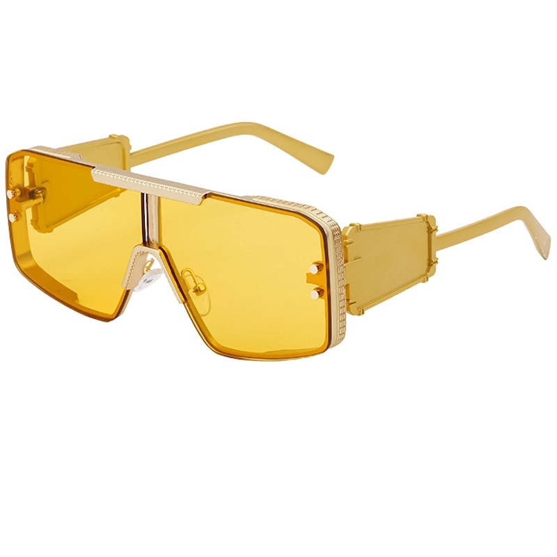 Extra Large Sunglasses Men Big Cool Steampunk Thick Oversized Sun Glasses Mens y2k Wrap Around Cyberpunk Futuristic Personalized Metal Punk Goggle S19