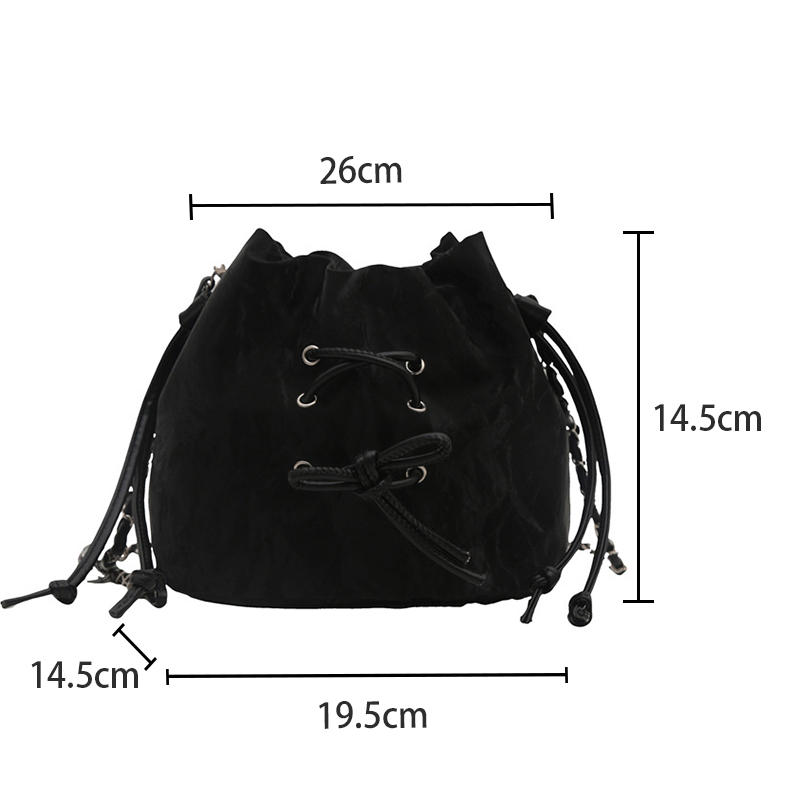 New Fashionable Drawstring Bucket Versatile Crossbody Chain Underarm Women's Bag