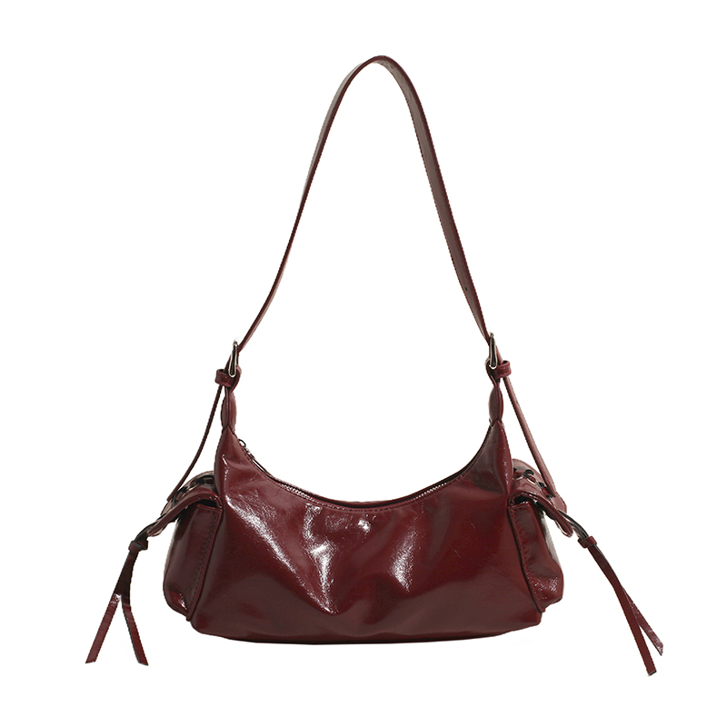 Punk Style Shoulder Bag Y2K Hobo Handbags PU Leather Clutch Purse Adjustable Strap for Women Girls