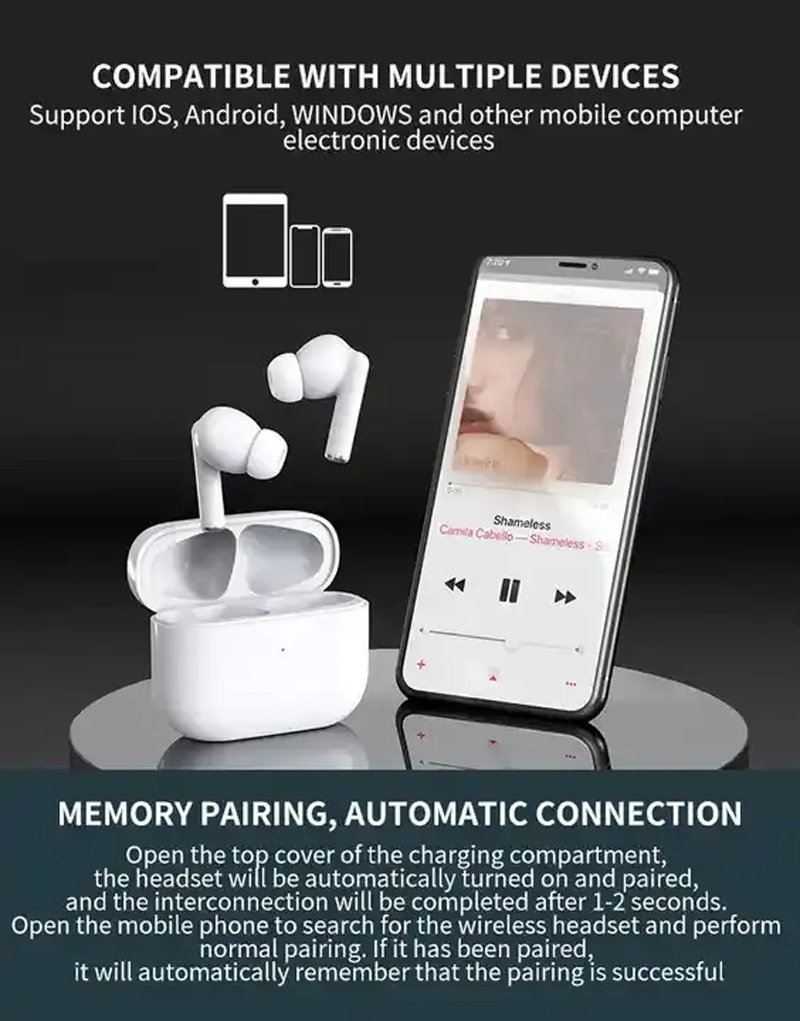 Pro3 Noise Cancelling Earphone ANC Headset Wireless Earbuds Mini Headphones Waterproof Ear buds
