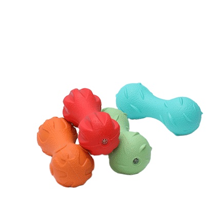 Hot Sale Pet Dog Vocal Toy Ball Corgi Training Dog Grinding Teeth Bite Resistant TPR Toy Supplies Vocal Barbell Toy