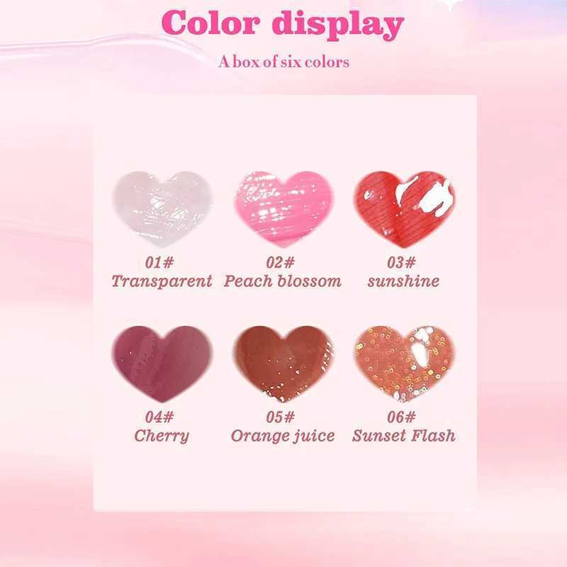 6-pack Moisturizing Lip Gloss Set Glossy Lip Oil Hydrating Transparent Lip Glaze Fade Lip Lines Shiny Lip Plumper Beauty Makeup W250312