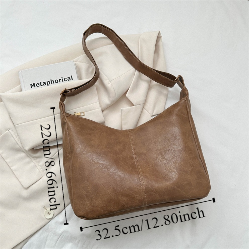 Fashion Large Capacity Bucket Bagpack Vintage Commute Zipper Handbag PU Durable Crossbody Sling Bag Travel