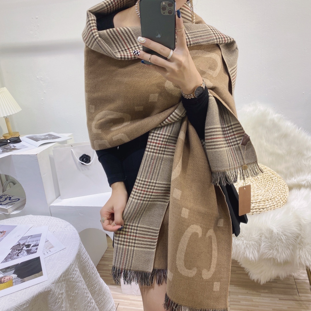 Designer Scarf wool Scarves 100% Cashmere Scarves Classic Plaid Women Man Designer Tassel Scarf WITH BOX