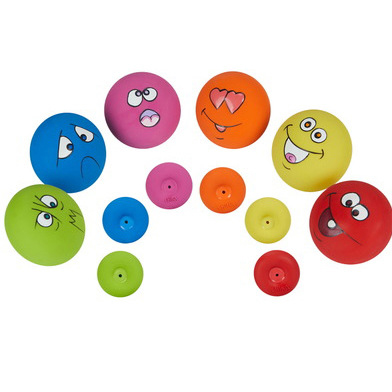 Smile Face Dog Squeaky Toys Soft Latex Puppy Pet Dogs Squeak Balls