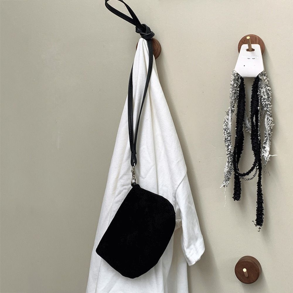 Luxury Design Soft Coin Purse Suede Retro Style Underarm Shoudler Bags Solid Color Crossbody Bags for Women