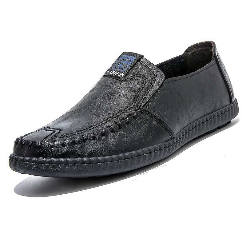 New Spring and Autumn Mens Shoes Fashion Casual Shoes Mens Leather Shoes Korean Trendy Bean Shoes Mens One Step Lazy Shoes