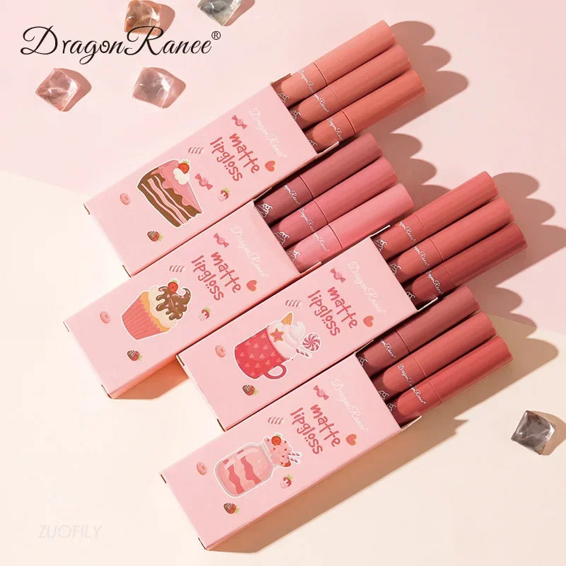 6 pieces/set matte velvet lip gloss waterproof durable liquid lipstick cosmetics beauty keep 24 hours non stick cup cosmetics gift 241107